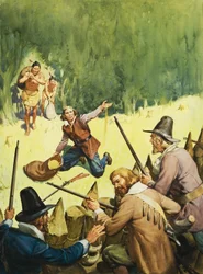 Siedler und amerikanische Ureinwohner