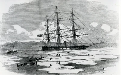 Schiff, das die Arktis erforscht