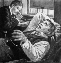 Sigmund Freud mit einem Patienten in Wien