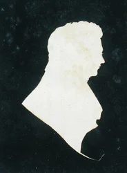 Silhouette von Michael Faraday (1800-79) aus seinem eigenen Sammelalbum
