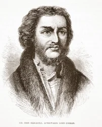 Sir John Oldcastle, später Lord Cobham, Illustration aus Die Geschichte des Protestantismus von James Aitken Wylie, veröffentlicht 1878