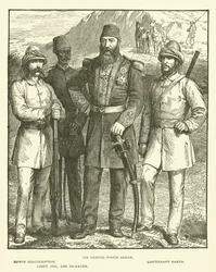Sir Samuel White Baker, Edwin Higginbottom, Leutnant Baker, Oberstleutnant Abd El-Kader (Stich)