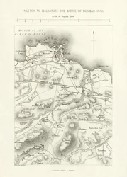 Skizze zur Darstellung der Schlacht von Dunbar, 1650