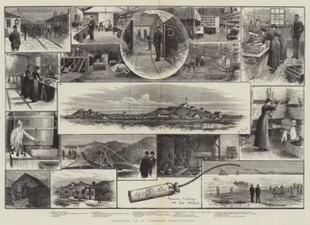 Skizzen in einer Dynamitfabrik (Gravur)