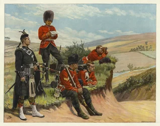 Soldaten beobachten und warten