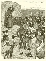 St. Columb predigt in Iona, 564 n. Chr.
