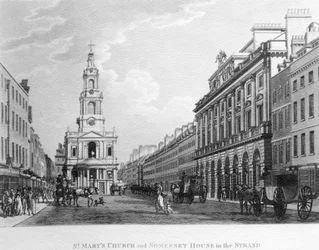 St. Marys Kirche und Somerset House im Strand, 1796