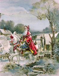 St. Nikolaus, viktorianische Weihnachtskarte