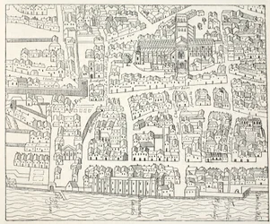 St. Pauls und Umgebung, aus Aggas Plan, 1563