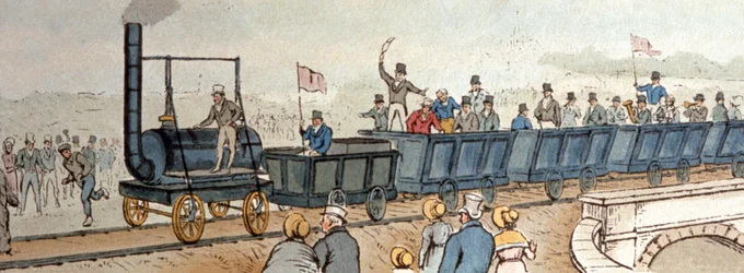 Stockton-Darlington Eisenbahn. ca. 1830 (Gravur)