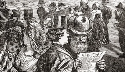 Straßenszene im 19. Jahrhundert in Berlin, Deutschland, aus Ward und Locks Illustrierter Weltgeschichte, veröffentlicht ca. 1882