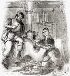 Sumpnour und Pardoner, aus Old England: Ein Bildmuseum, veröffentlicht 1847