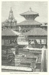 Tempel von Mahadeo und Krishna, Patan (Gravur)