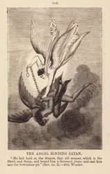 Der Engel bindet Satan (Gravur)