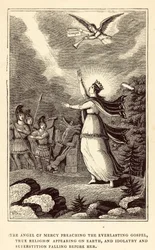 Der Engel der Barmherzigkeit predigt das ewige Evangelium, die wahre Religion erscheint auf Erden