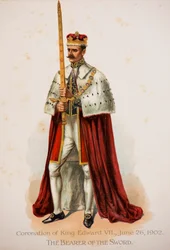 Der Schwertträger bei der Krönung von König Edward VII.