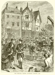 Die britischen Truppen betreten Boston, 1768