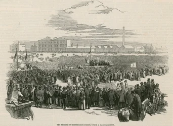 Das Chartisten-Treffen auf Kennington Common im Jahr 1848