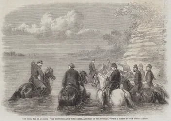 Der Bürgerkrieg in Amerika, "Meine Aufklärung mit General Sickles am Potomac" (Stich)