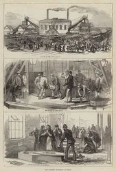 Die Grubenexplosion in Wigan (Stich)