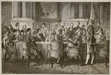 Der Kongress von Wien, Illustration aus Cassells Illustrierter Geschichte Englands