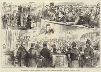 Die Verschwörung zur Ermordung von Regierungsbeamten in Dublin, die zwanzig Gefangenen am letzten Samstag vor dem Polizeigericht