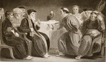 Die Versammlung in Oxford, Illustration aus David Humes The History of England, veröffentlicht von R. Bowyer, London, 1812