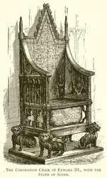 Der Krönungsstuhl von Edward III. mit dem Stein von Scone