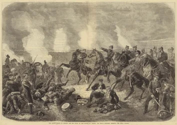 Der Kronprinz von Preußen und sein Stab in der Schlacht von Wörth, Seine Königliche Hoheit befiehlt den letzten Angriff (Stich)