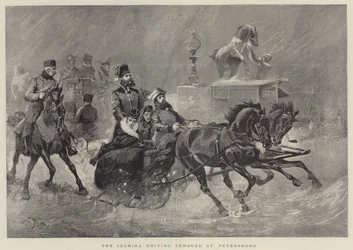 Die Zarin fährt durch St. Petersburg