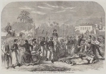 Der "Doseh," eine jährliche religiöse Zeremonie in Kairo (Stich)