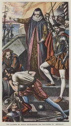 Die Herzogin von Rohan ermutigt die Verteidiger von Rochelle