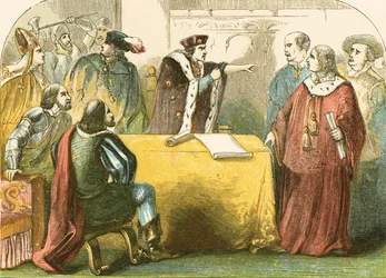 Der Herzog von Gloucester beschuldigt den Rat im Tower des Verrats