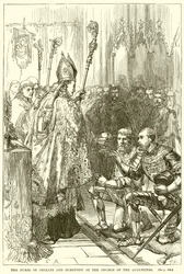 Die Herzöge von Orléans und Burgund in der Kirche der Augustiner