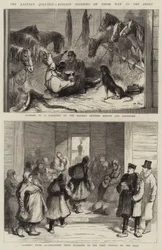 Die orientalische Frage, russische Soldaten auf dem Weg zur Front (Gravur)