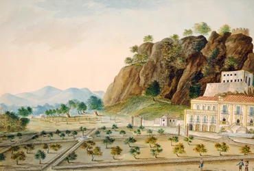 Der formale Garten bei La Favorita oder Palazzo Cinese, Palermo, entworfen für König Fernando IV, ca. 1815