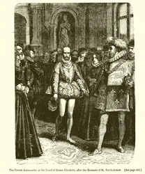 Der französische Botschafter am Hof von Königin Elizabeth nach dem Massaker von St. Bartholomäus