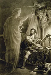 Der Geist des Julius Caesar im Theaterstück von William Shakespeare (1564-1616)