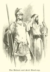Der Helm und die arabische Kopfbedeckung