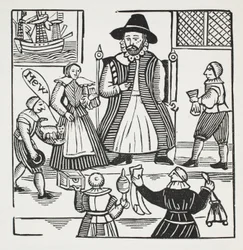 Die Geschichte von Sir Richard Whittington, dreimal Lord Mayor von London, Illustration aus Chap-books des achtzehnten Jahrhunderts von John Ashton, veröffentlicht 1882