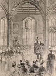 Das House of Commons besucht den Jubiläumsgottesdienst in der St. Margarets Kirche, Westminster, aus The Illustrated London News, 28. Mai 1887