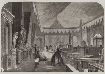 Die Internationale Ausstellung, der Möbelhof (Stich)