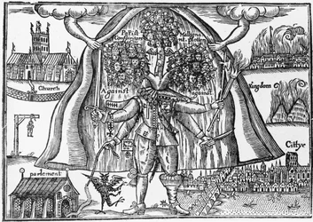 Das Monster des Königreichs, entlarvt vom Himmel, ca. 1640-43