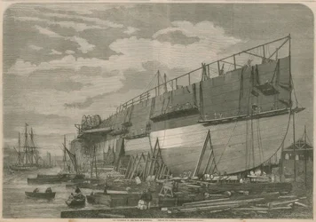 Der Leviathan im Hof von Millwall, London, vor dem Start