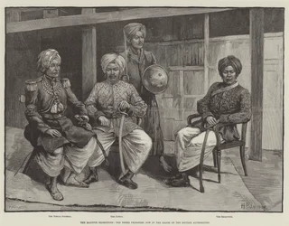 Die Manipur-Expedition, die drei Gefangenen in den Händen der britischen Behörden