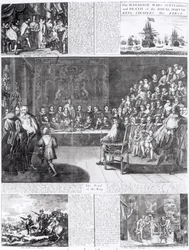 Die Ehe, Kriege, Leiden und der Tod des königlichen Märtyrers, König Karl I., gedruckt von Henry Overton und J. Hoole