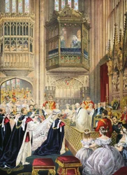 Die Hochzeit in der St. Georgs Kapelle, Windsor, aus Ein Gedenkbuch zur Hochzeit von Edward VII. und Alexandra von Dänemark, veröffentlicht 1864