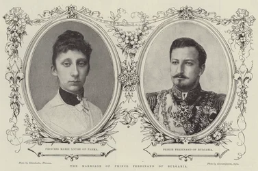 Die Hochzeit von Prinz Ferdinand von Bulgarien (Gravur)