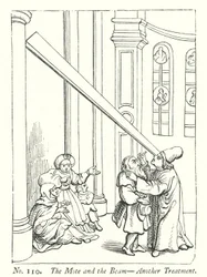 Der Splitter und der Balken (Gravur)