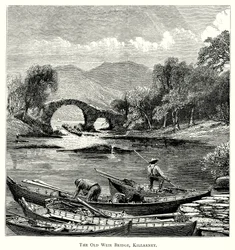 Die alte Weir-Brücke, Killarney (Gravur)